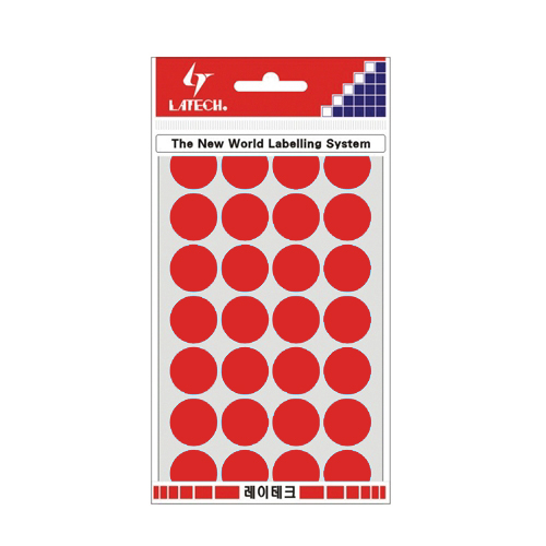 견출지 10-C301 적색 지름 19㎜ 7장(팩)