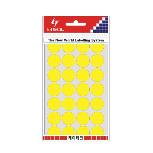 견출지 10-C301 노랑 지름 19㎜ 7장(팩)