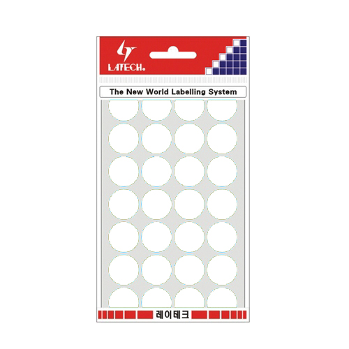 레이테크 견출지 10-C301W 흰색 지름 19㎜ 7장(팩)