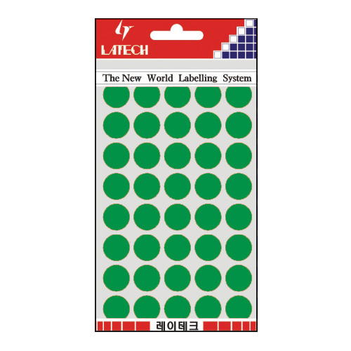 견출지 10-C302 녹색 지름 16㎜ 7장(팩)