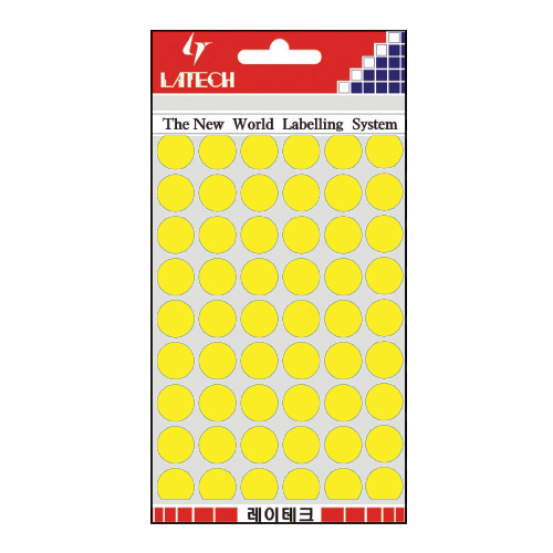 견출지 10-C303 노랑 지름 12㎜ 7장(팩)