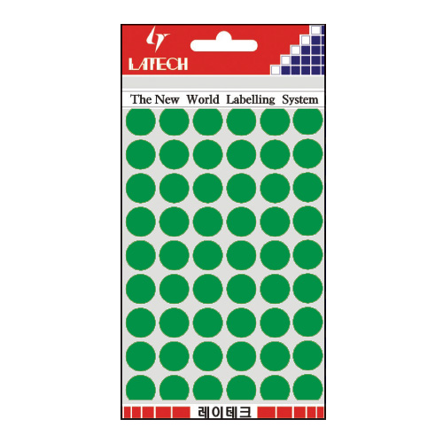 견출지 10-C303 녹색 지름 12㎜ 7장(팩)