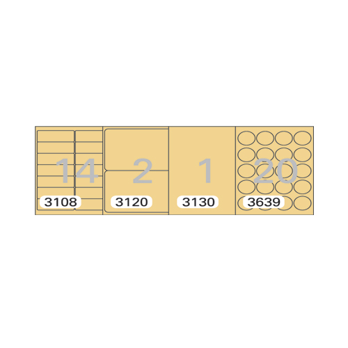 [폼텍] 크라프트라벨(원20칸/38mm) 10매 LK-3639