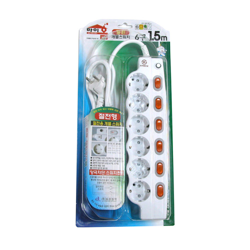 멀티탭(개별스위치) 6구 5호