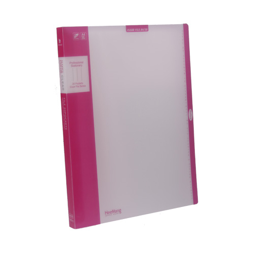 20매 해피칼라 클리어화일 분홍 