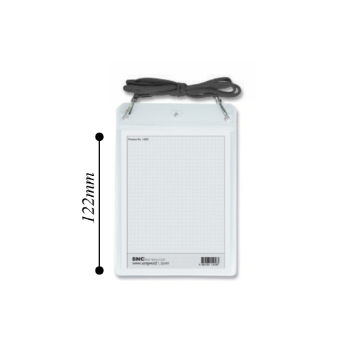 미디어 명찰 세로(흑색끈) 