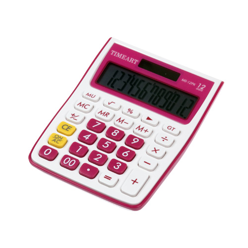 계산기 TIMEART MS-12PK 분홍 
