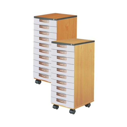 우드 이동식 K10단 서류함 연체리 WD710L 